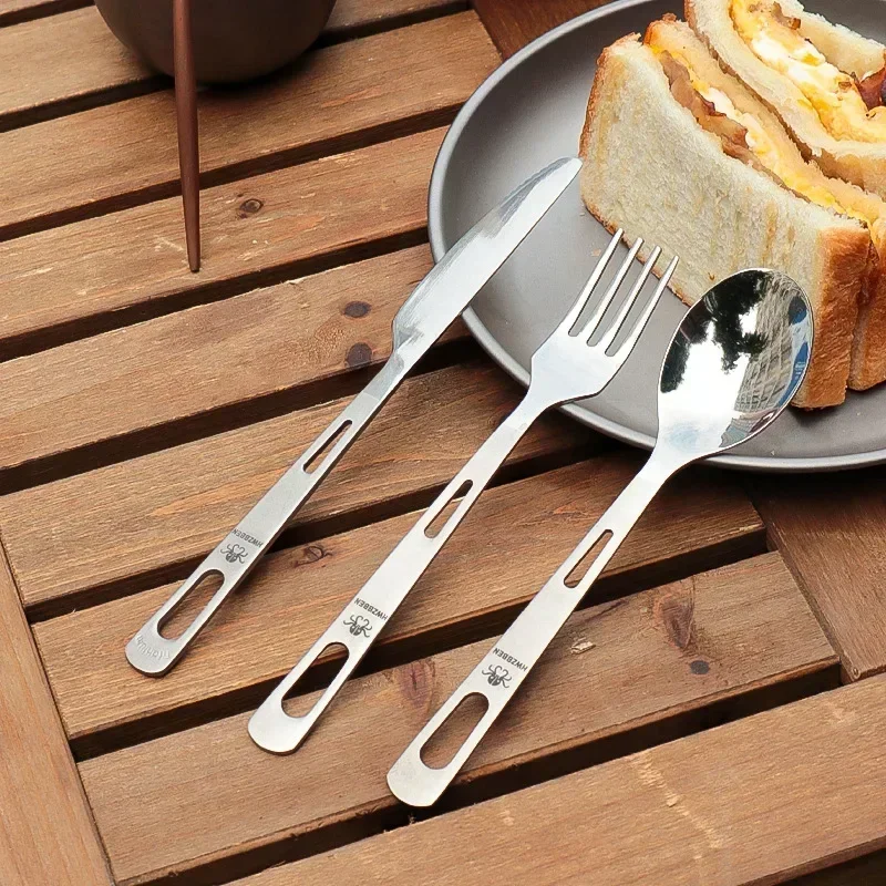 Outdoor Camping Dining Set - HWZBBEN 티타늄 포크 스푼 나이프 세트,