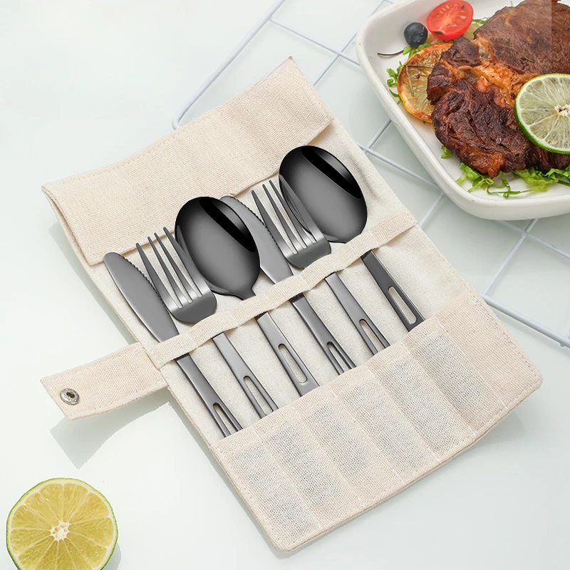 휴대용 스테인리스 스틸 스푼 포크 나이프 세트, 야외  - Outdoor Camping Dining Set 리뷰 및 가격