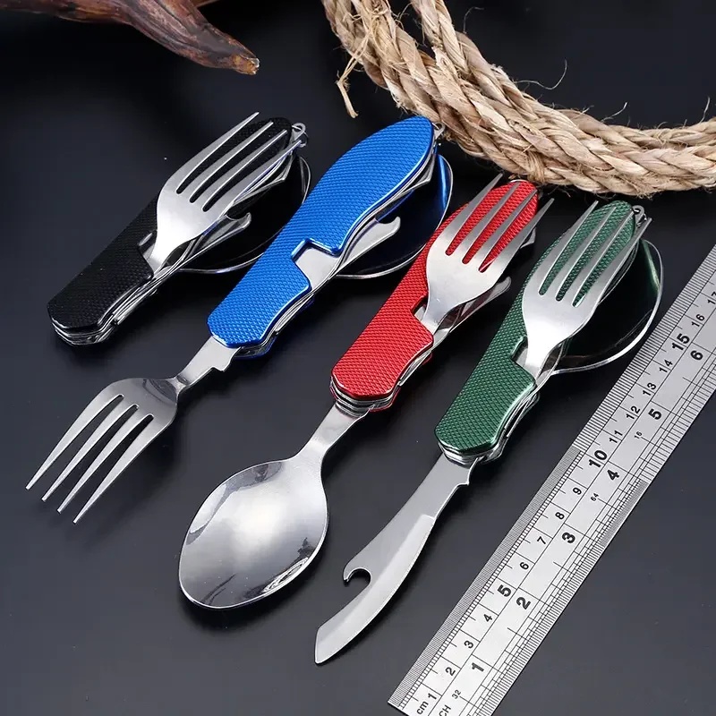 스테인리스 스틸 커틀러리 4in1 아웃도어 피크닉 식기 - Outdoor Camping Dining Set 리뷰 및 가격