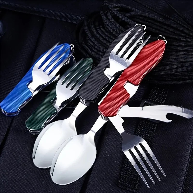 스테인리스 스틸 커틀러리 4in1 아웃도어 피크닉 식기 - Outdoor Camping Dining Set 리뷰 및 가격